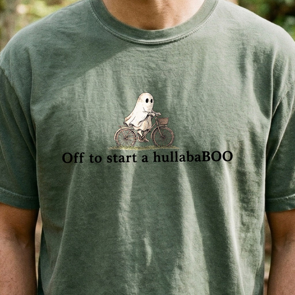 Small Ghost Riding a Bike Hullababoo Cotton T-Shirt
