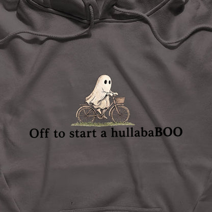 Small Ghost Riding a Bike Hullababoo Hoodie