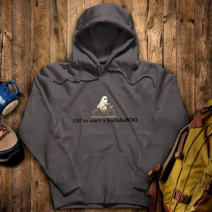Small Ghost Riding a Bike Hullababoo Hoodie