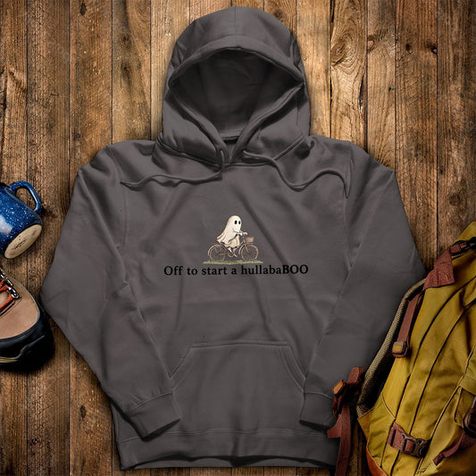 Small Ghost Riding a Bike Hullababoo Hoodie