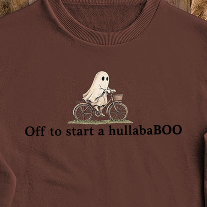 Small Ghost Riding a Bike Hullababoo Crewneck Sweatshirt