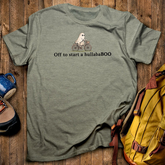 Small Ghost Riding a Bike Hullababoo T-Shirt