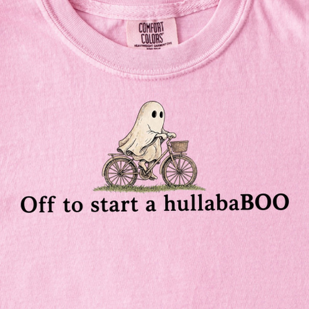 Small Ghost Riding a Bike Hullababoo Kids Cotton T-Shirt