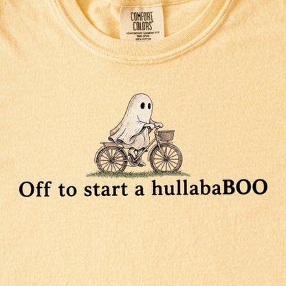 Small Ghost Riding a Bike Hullababoo Kids Cotton T-Shirt