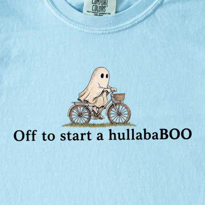 Small Ghost Riding a Bike Hullababoo Kids Cotton T-Shirt