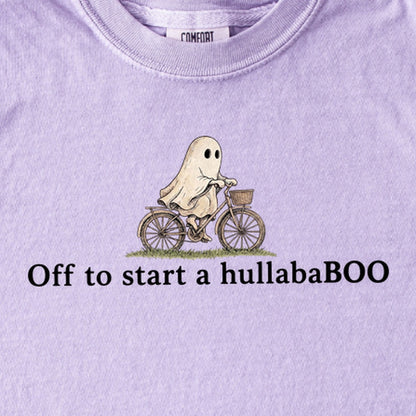 Small Ghost Riding a Bike Hullababoo Kids Cotton T-Shirt