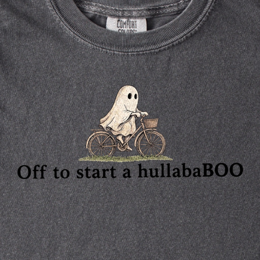 Small Ghost Riding a Bike Hullababoo Kids Cotton T-Shirt