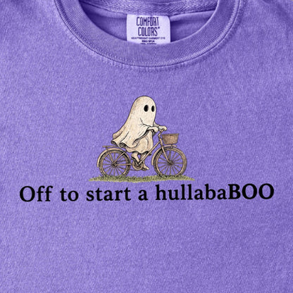 Small Ghost Riding a Bike Hullababoo Kids Cotton T-Shirt
