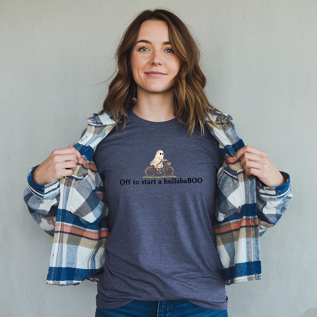 Small Ghost Riding a Bike Hullababoo T-Shirt