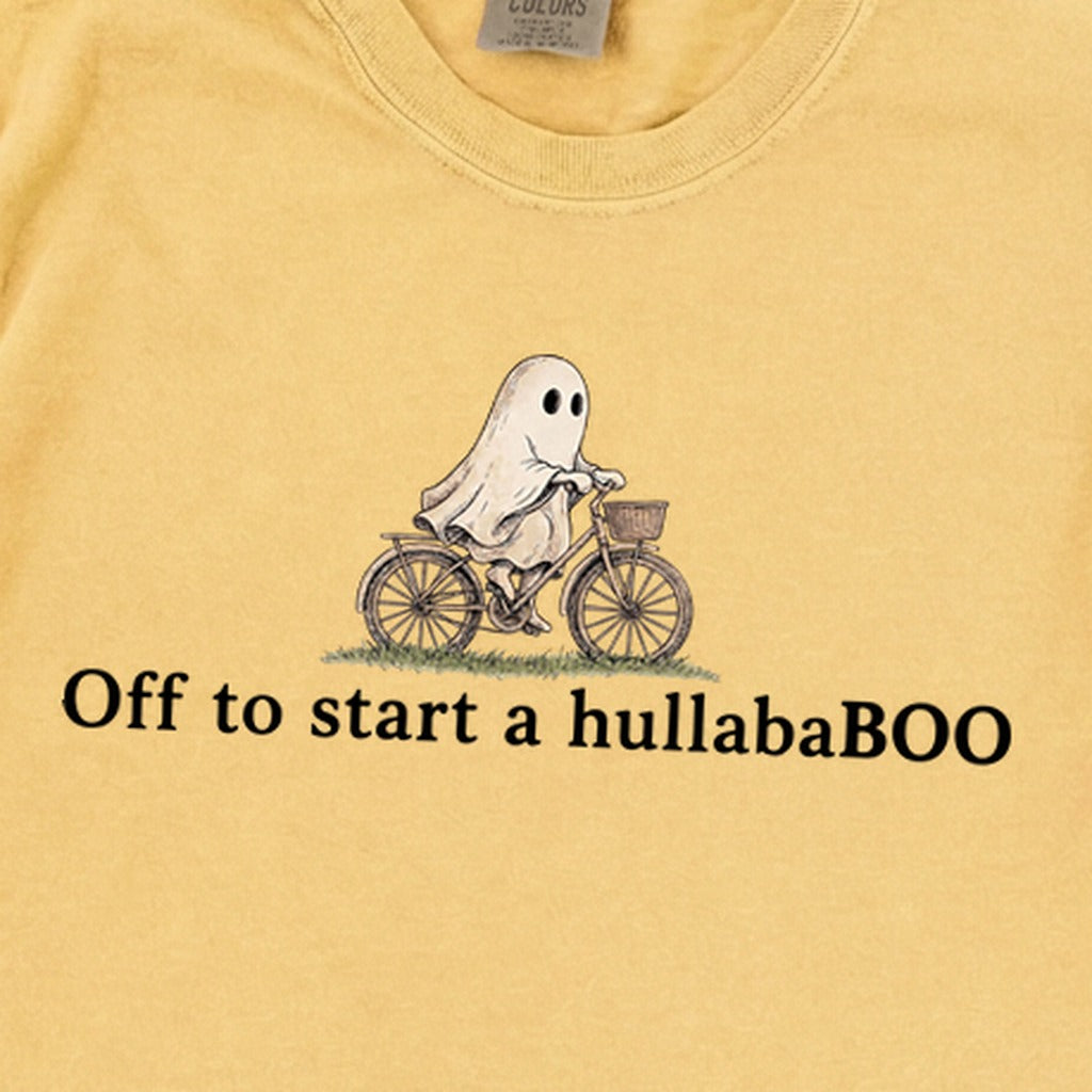 Small Ghost Riding a Bike Hullababoo Premium Long Sleeve