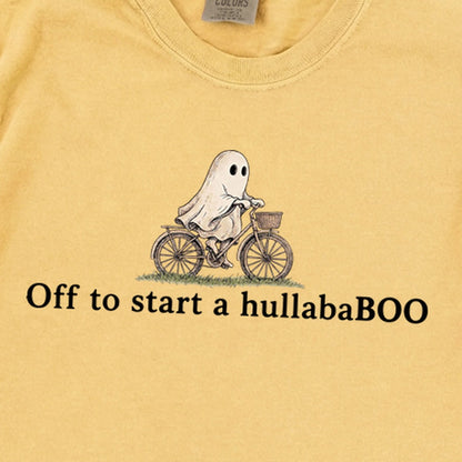 Small Ghost Riding a Bike Hullababoo Premium Long Sleeve