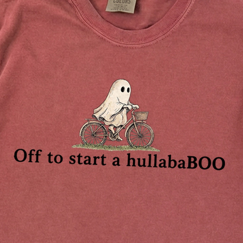 Small Ghost Riding a Bike Hullababoo Premium Long Sleeve
