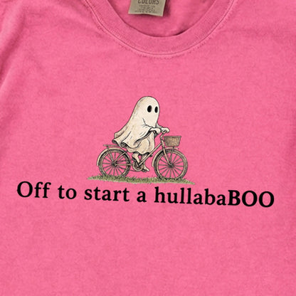 Small Ghost Riding a Bike Hullababoo Premium Long Sleeve