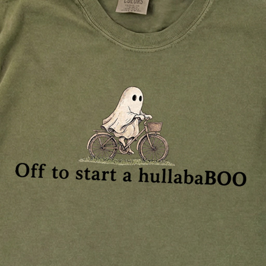 Small Ghost Riding a Bike Hullababoo Premium Long Sleeve