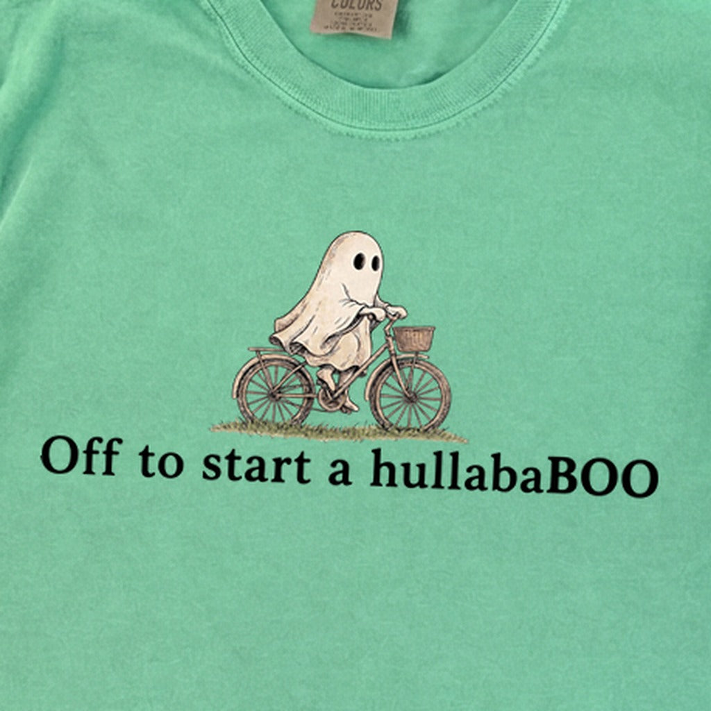 Small Ghost Riding a Bike Hullababoo Premium Long Sleeve