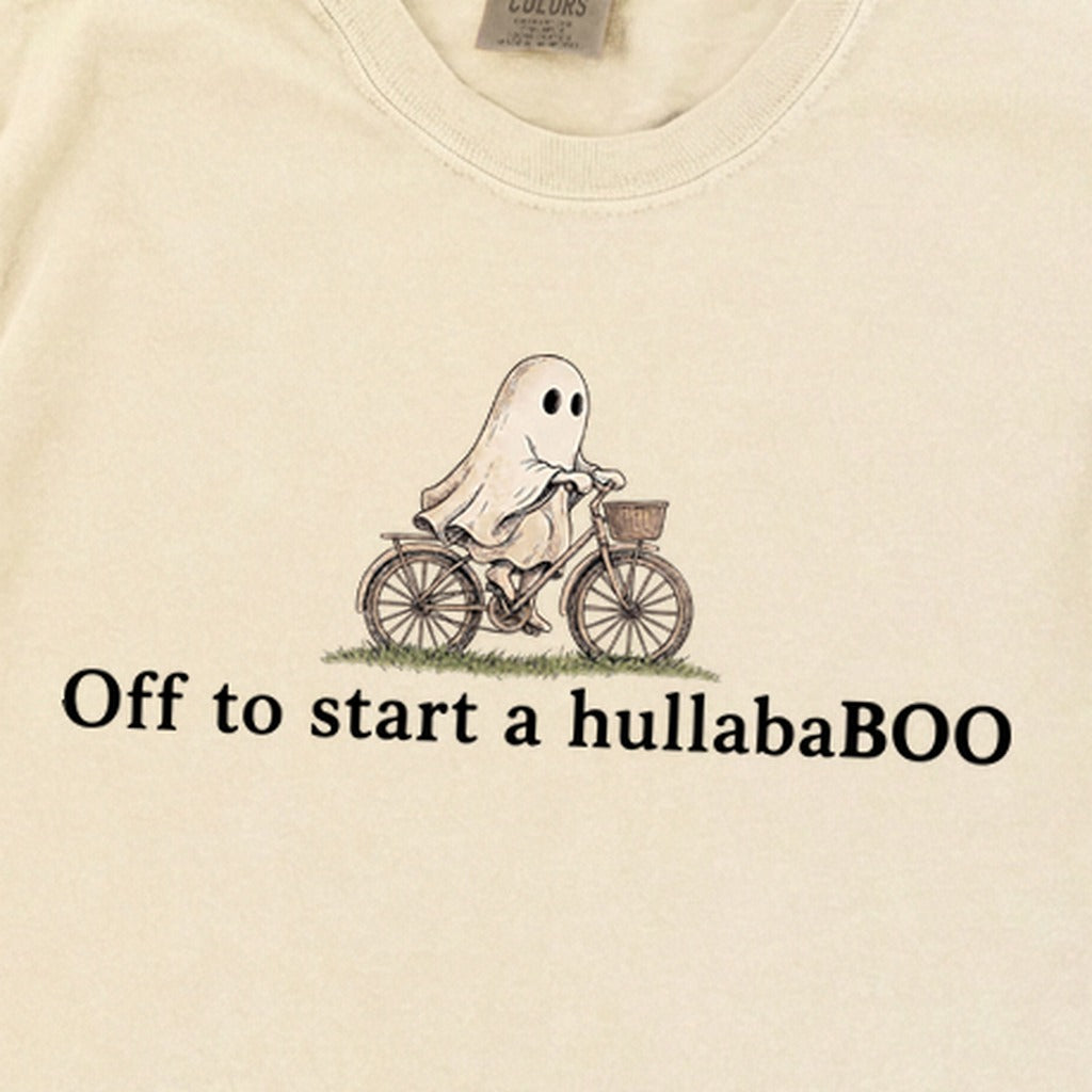 Small Ghost Riding a Bike Hullababoo Premium Long Sleeve