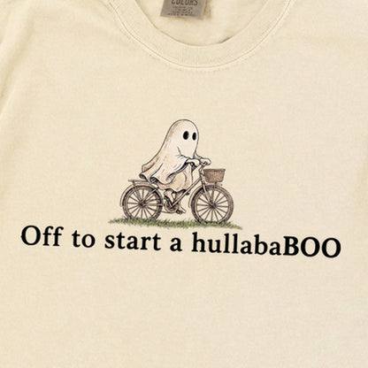 Small Ghost Riding a Bike Hullababoo Premium Long Sleeve