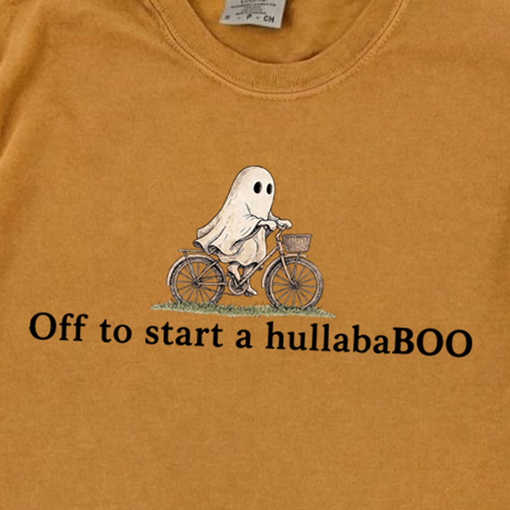 Small Ghost Riding a Bike Hullababoo Premium Long Sleeve
