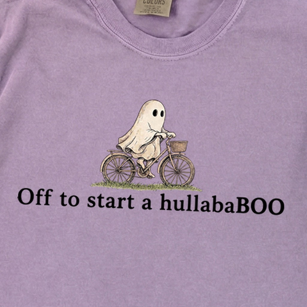 Small Ghost Riding a Bike Hullababoo Premium Long Sleeve