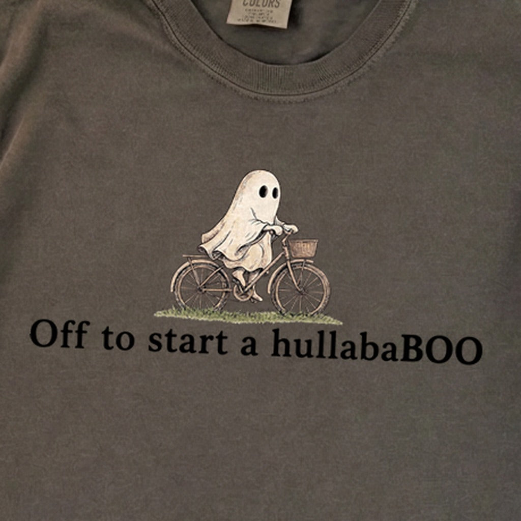 Small Ghost Riding a Bike Hullababoo Premium Long Sleeve