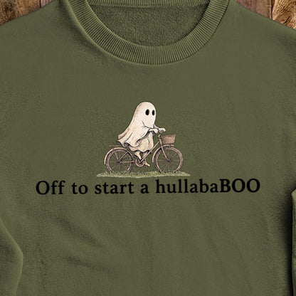 Small Ghost Riding a Bike Hullababoo Crewneck Sweatshirt