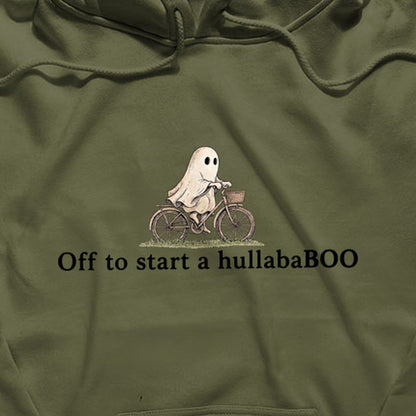 Small Ghost Riding a Bike Hullababoo Hoodie