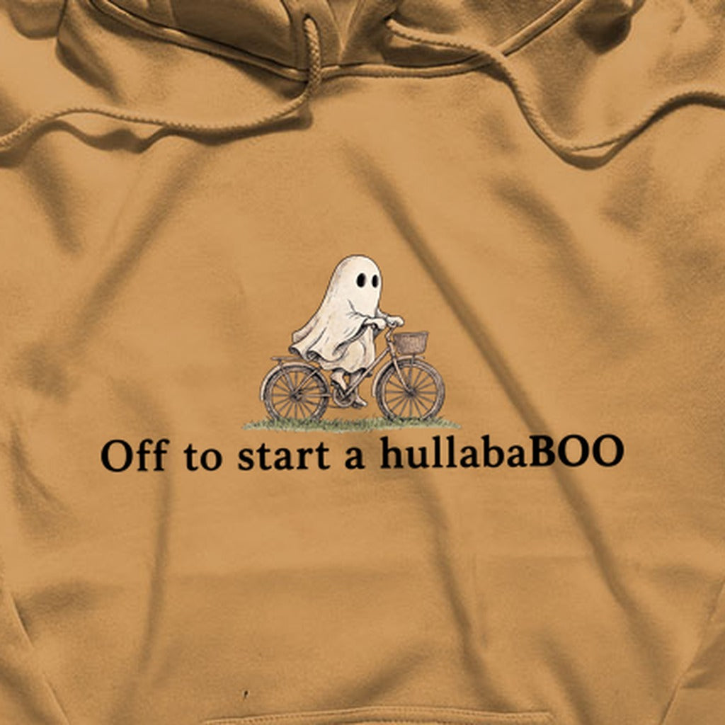 Small Ghost Riding a Bike Hullababoo Hoodie