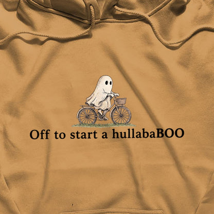 Small Ghost Riding a Bike Hullababoo Hoodie