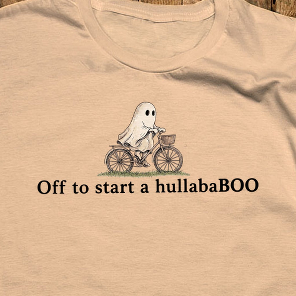 Small Ghost Riding a Bike Hullababoo T-Shirt