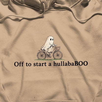 Small Ghost Riding a Bike Hullababoo Hoodie