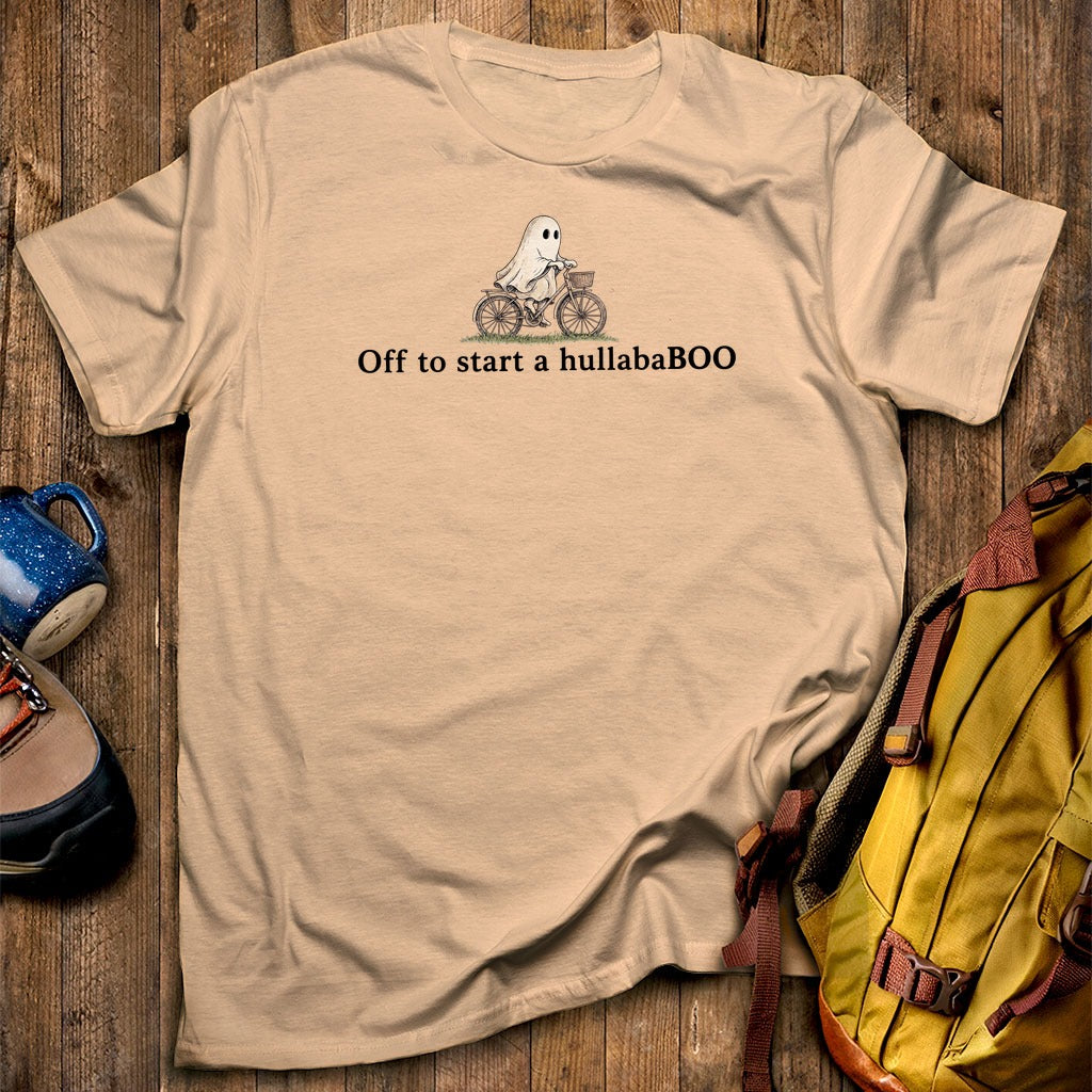 Small Ghost Riding a Bike Hullababoo T-Shirt