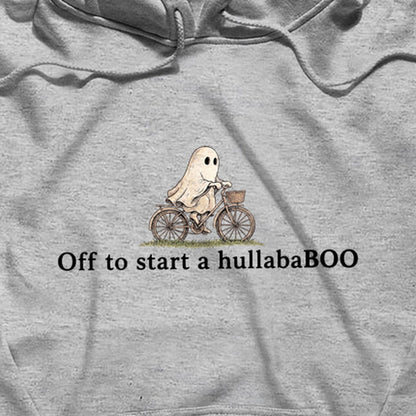 Small Ghost Riding a Bike Hullababoo Hoodie