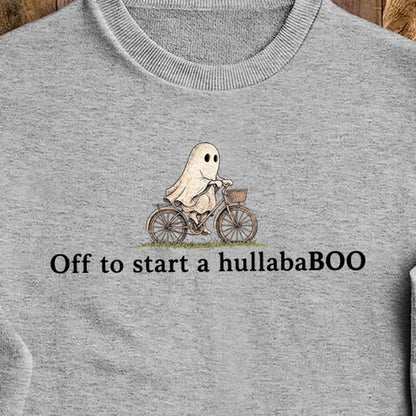 Small Ghost Riding a Bike Hullababoo Crewneck Sweatshirt