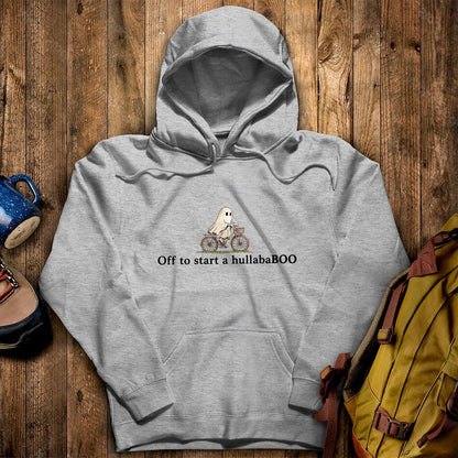 Small Ghost Riding a Bike Hullababoo Hoodie