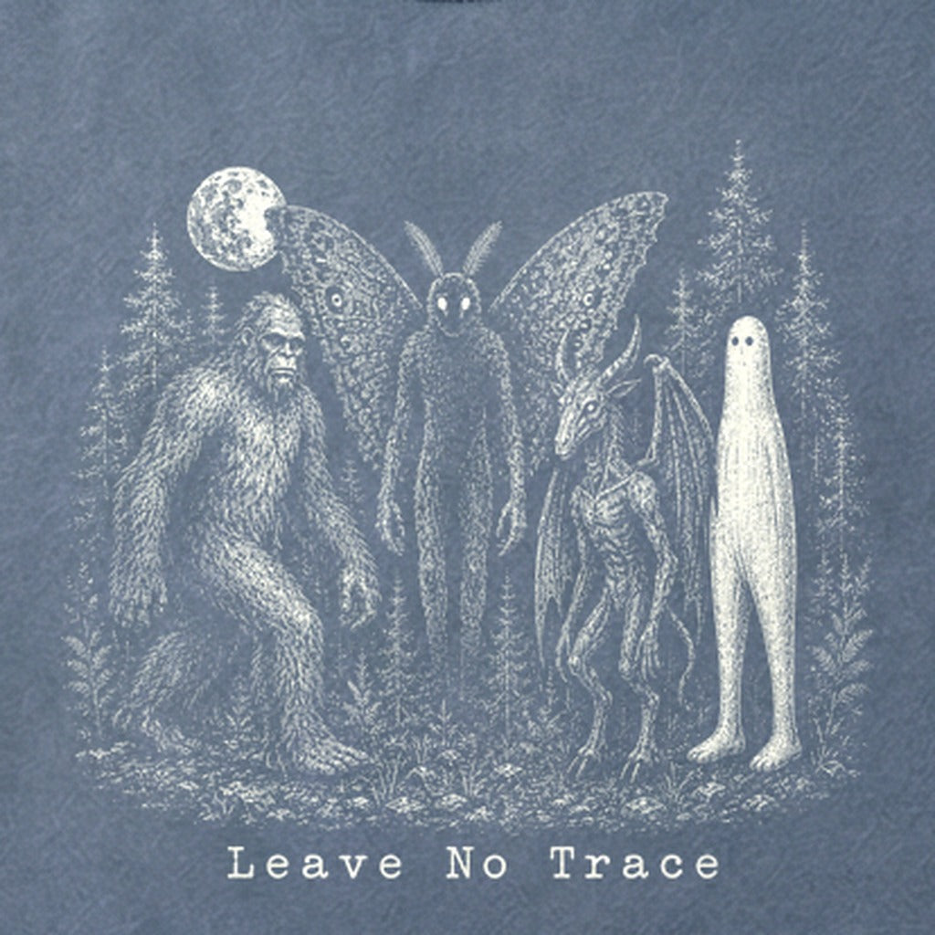 Bigfoot Mothman Jersey Devil Nightcrawler Leave No Trace Cotton T-Shirt