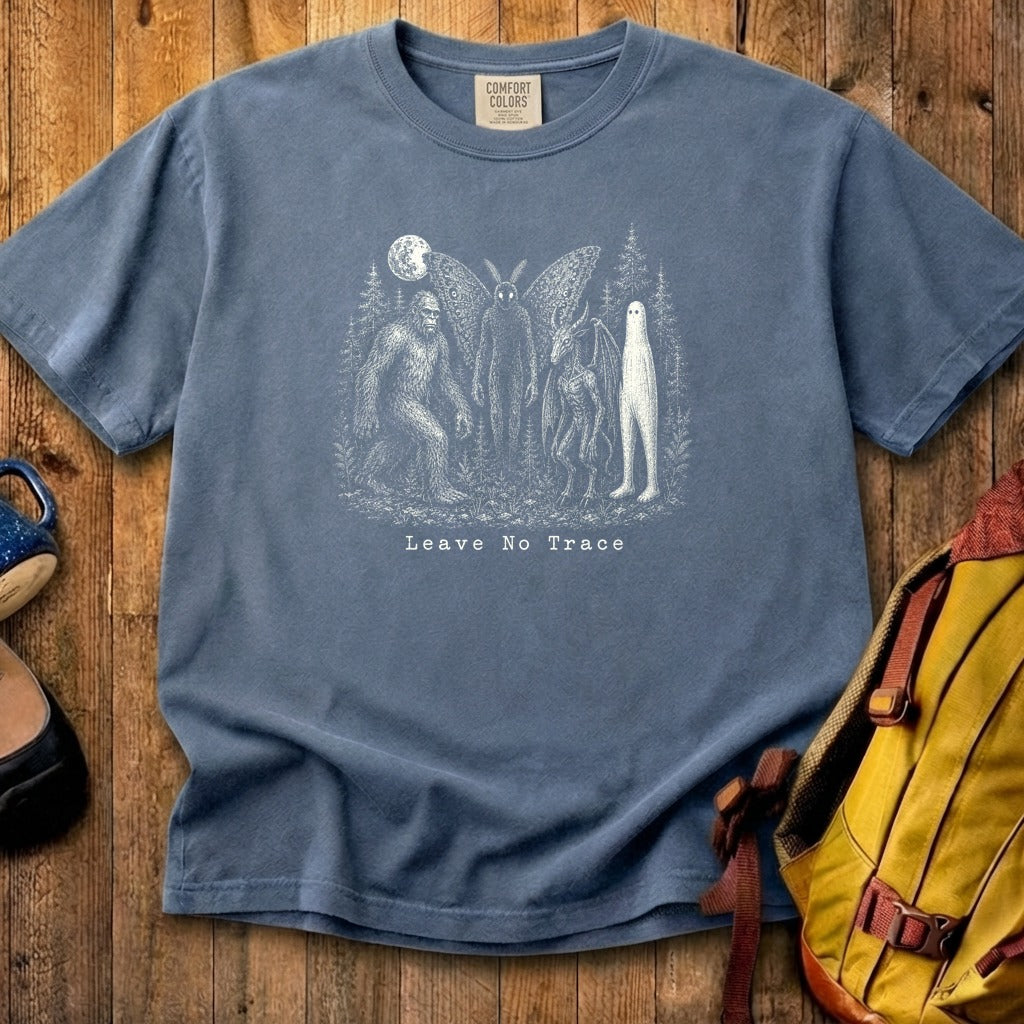 Bigfoot Mothman Jersey Devil Nightcrawler Leave No Trace Cotton T-Shirt
