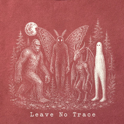 Bigfoot Mothman Jersey Devil Nightcrawler Leave No Trace Cotton T-Shirt