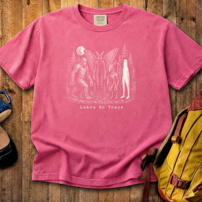 Bigfoot Mothman Jersey Devil Nightcrawler Leave No Trace Cotton T-Shirt