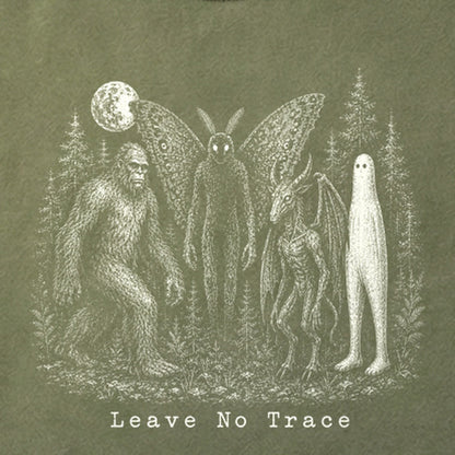 Bigfoot Mothman Jersey Devil Nightcrawler Leave No Trace Cotton T-Shirt