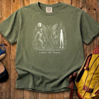 Bigfoot Mothman Jersey Devil Nightcrawler Leave No Trace Cotton T-Shirt