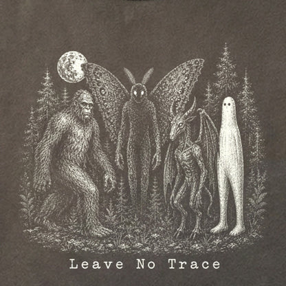 Bigfoot Mothman Jersey Devil Nightcrawler Leave No Trace Cotton T-Shirt