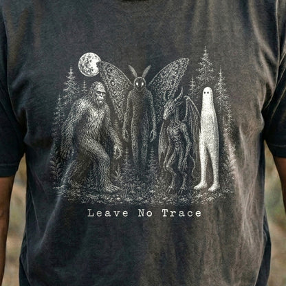 Bigfoot Mothman Jersey Devil Nightcrawler Leave No Trace Cotton T-Shirt