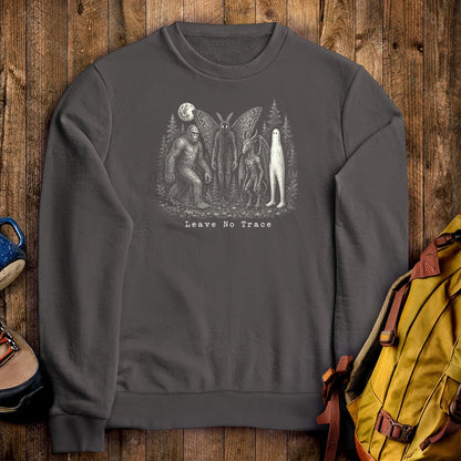 Bigfoot Mothman Jersey Devil Nightcrawler Leave No Trace Crewneck Sweatshirt