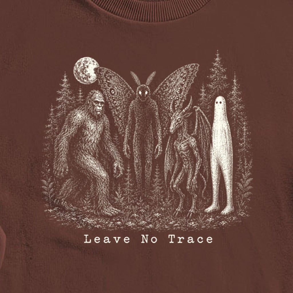 Bigfoot Mothman Jersey Devil Nightcrawler Leave No Trace Crewneck Sweatshirt