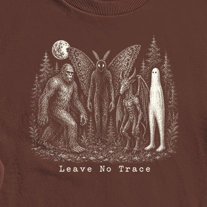 Bigfoot Mothman Jersey Devil Nightcrawler Leave No Trace Crewneck Sweatshirt