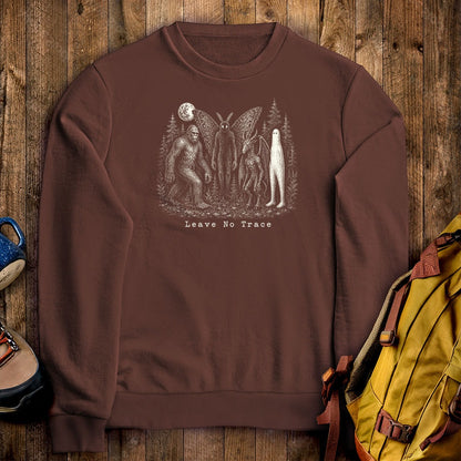 Bigfoot Mothman Jersey Devil Nightcrawler Leave No Trace Crewneck Sweatshirt