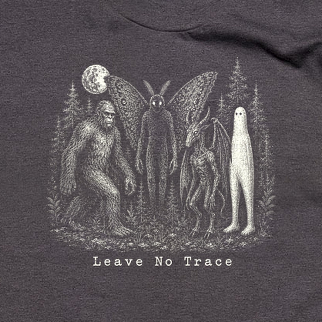 Bigfoot Mothman Jersey Devil Nightcrawler Leave No Trace T-Shirt