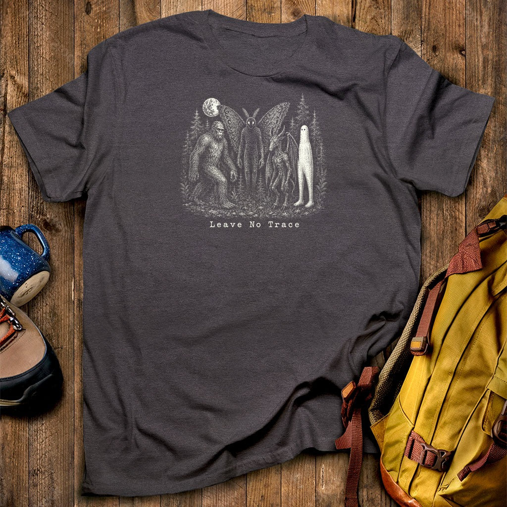 Bigfoot Mothman Jersey Devil Nightcrawler Leave No Trace T-Shirt