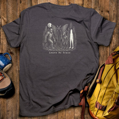 Bigfoot Mothman Jersey Devil Nightcrawler Leave No Trace T-Shirt