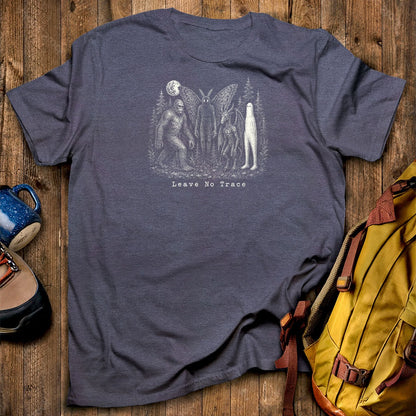 Bigfoot Mothman Jersey Devil Nightcrawler Leave No Trace T-Shirt